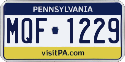 PA license plate MQF1229