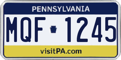 PA license plate MQF1245