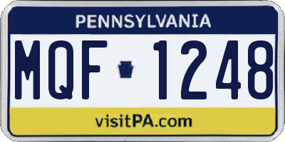 PA license plate MQF1248