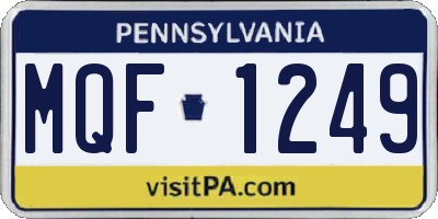 PA license plate MQF1249