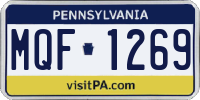 PA license plate MQF1269