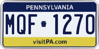 PA license plate MQF1270
