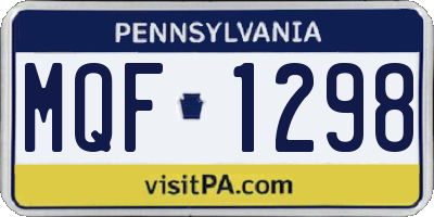 PA license plate MQF1298