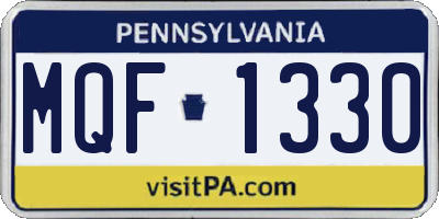 PA license plate MQF1330