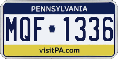 PA license plate MQF1336