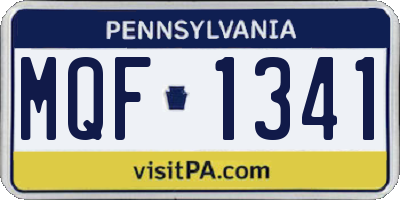 PA license plate MQF1341