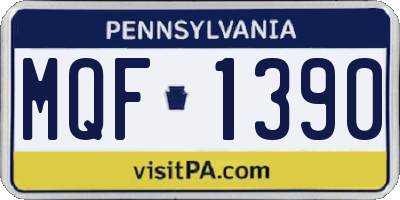 PA license plate MQF1390