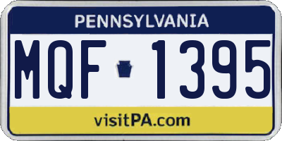 PA license plate MQF1395