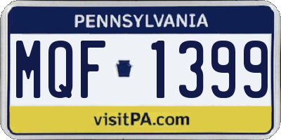 PA license plate MQF1399