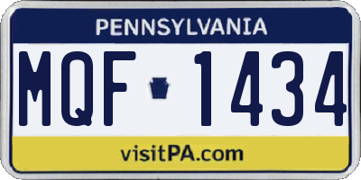PA license plate MQF1434