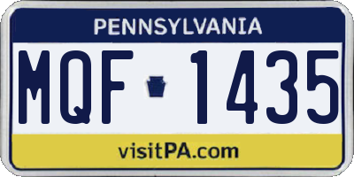 PA license plate MQF1435