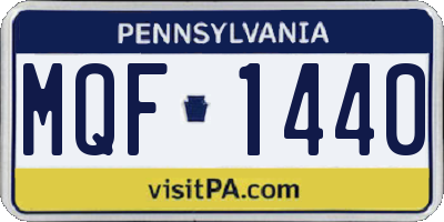 PA license plate MQF1440