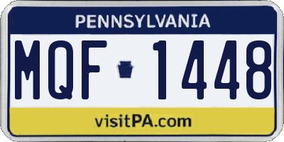 PA license plate MQF1448