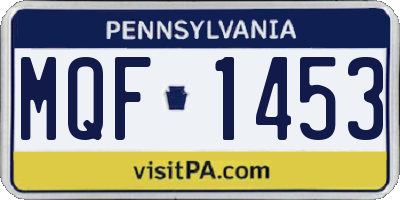 PA license plate MQF1453