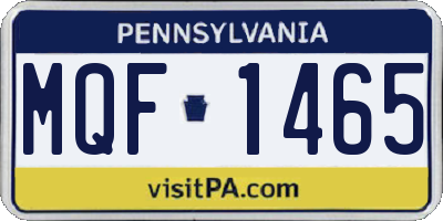 PA license plate MQF1465