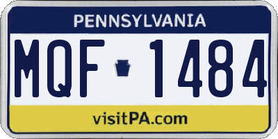 PA license plate MQF1484