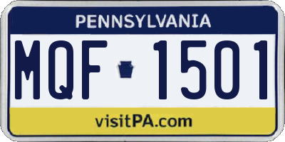 PA license plate MQF1501