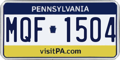 PA license plate MQF1504