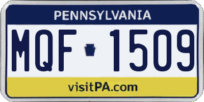 PA license plate MQF1509