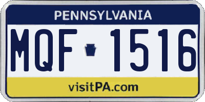 PA license plate MQF1516