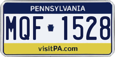 PA license plate MQF1528