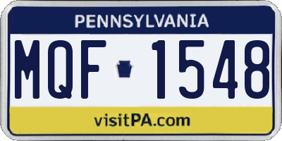 PA license plate MQF1548
