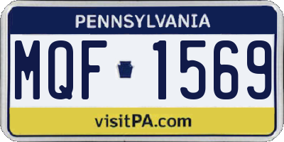 PA license plate MQF1569