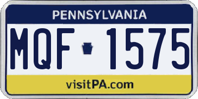 PA license plate MQF1575