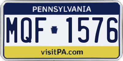 PA license plate MQF1576