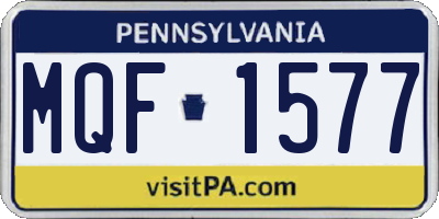 PA license plate MQF1577