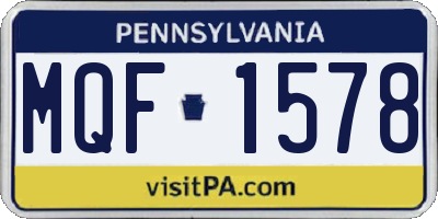 PA license plate MQF1578