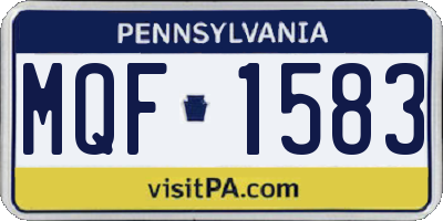 PA license plate MQF1583