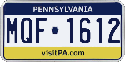 PA license plate MQF1612