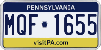 PA license plate MQF1655