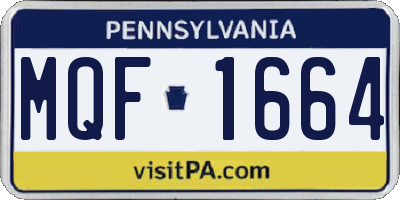 PA license plate MQF1664