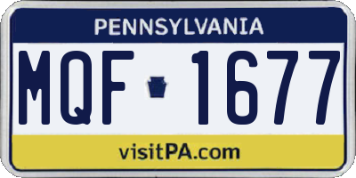 PA license plate MQF1677