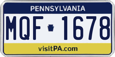 PA license plate MQF1678