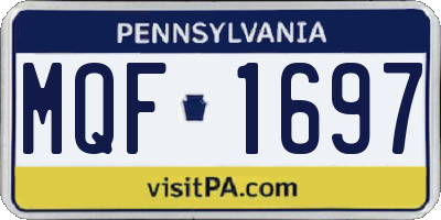PA license plate MQF1697