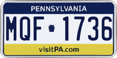PA license plate MQF1736