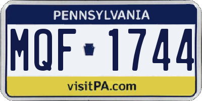 PA license plate MQF1744