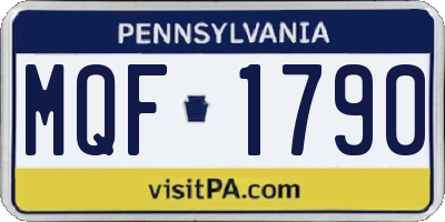 PA license plate MQF1790
