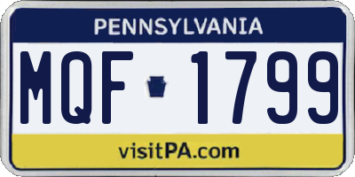 PA license plate MQF1799