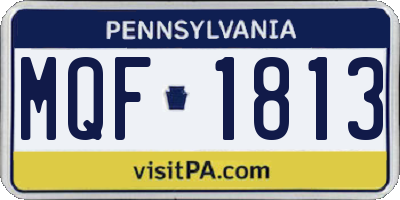 PA license plate MQF1813