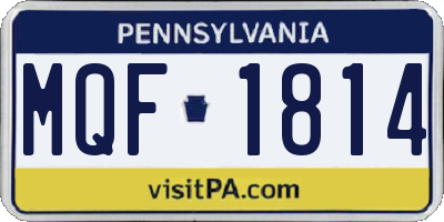 PA license plate MQF1814