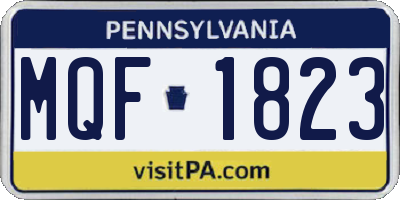 PA license plate MQF1823
