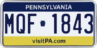 PA license plate MQF1843