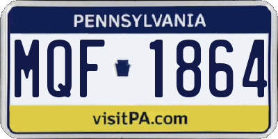 PA license plate MQF1864