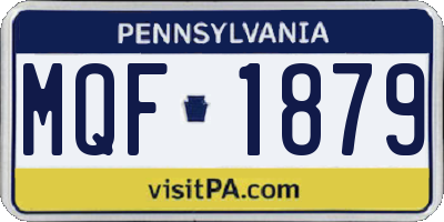 PA license plate MQF1879