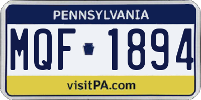 PA license plate MQF1894