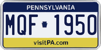 PA license plate MQF1950